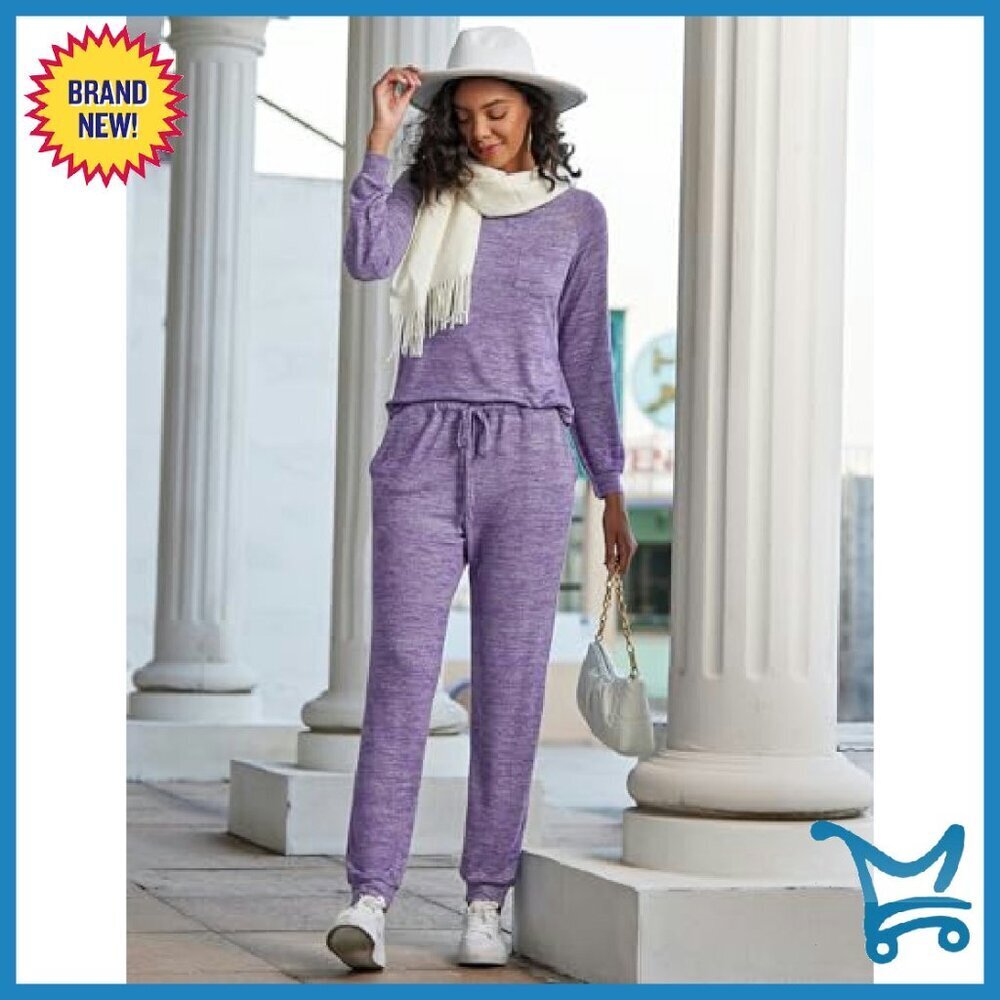 Soft Long Sleeve Pajama Set with Pockets Joggers Loungewear - Picture 5 of 8